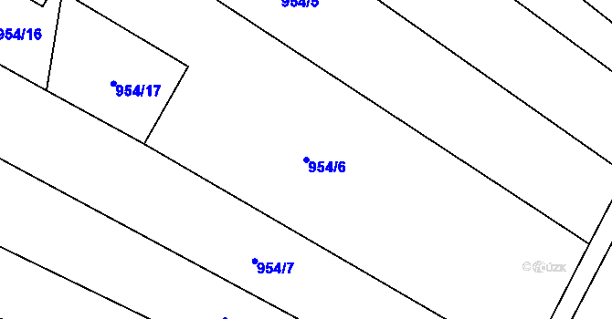 Parcela st. 954/6 v KÚ Kvasice, Katastrální mapa