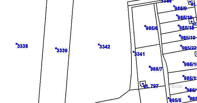 Parcela st. 979/42 v KÚ Kvasice, Katastrální mapa