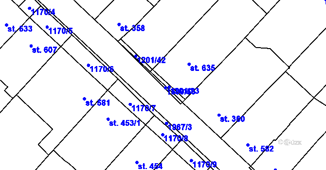 Parcela st. 1509/56 v KÚ Kvasice, Katastrální mapa