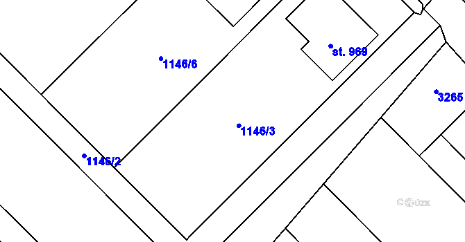 Parcela st. 1146/3 v KÚ Kvasice, Katastrální mapa