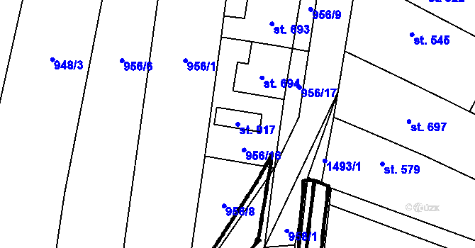 Parcela st. 917 v KÚ Kvasice, Katastrální mapa