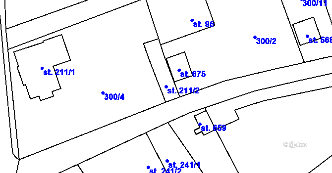 Parcela st. 211/2 v KÚ Kvasiny, Katastrální mapa