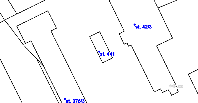 Parcela st. 441 v KÚ Kvasiny, Katastrální mapa