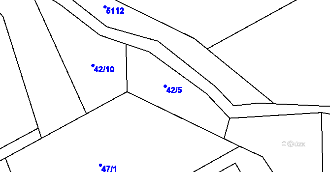 Parcela st. 42/5 v KÚ Kvasiny, Katastrální mapa