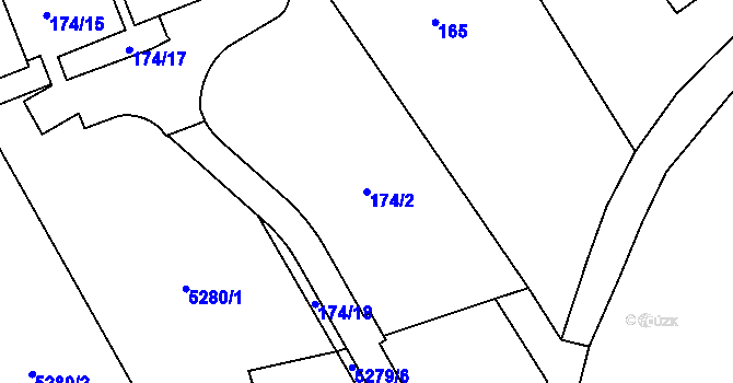 Parcela st. 174/2 v KÚ Kvasiny, Katastrální mapa