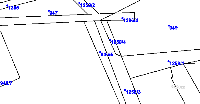 Parcela st. 946/5 v KÚ Kvasiny, Katastrální mapa