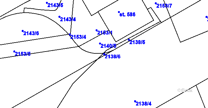 Parcela st. 2138/6 v KÚ Kvasiny, Katastrální mapa