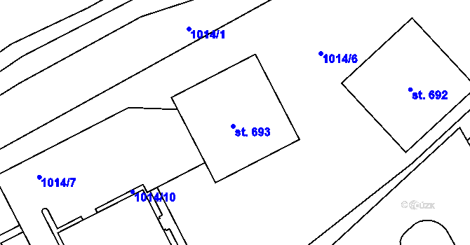 Parcela st. 1014/12 v KÚ Kvasiny, Katastrální mapa