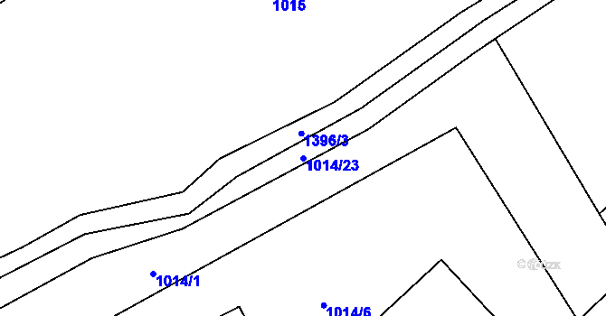 Parcela st. 1014/23 v KÚ Kvasiny, Katastrální mapa