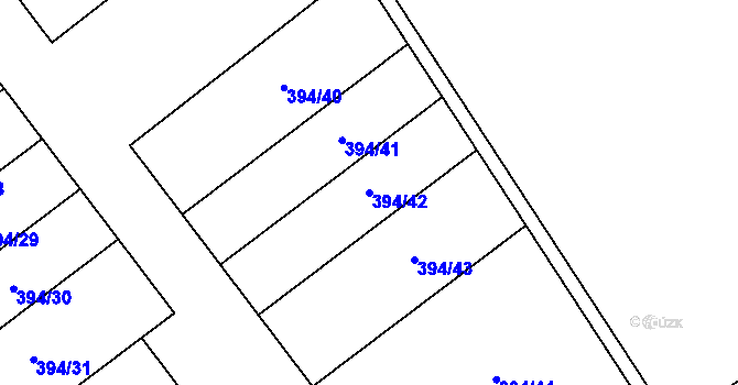 Parcela st. 394/42 v KÚ Kvasiny, Katastrální mapa