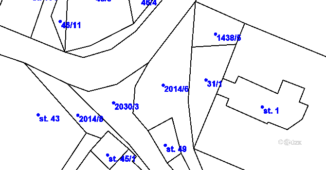 Parcela st. 2014/6 v KÚ Kvášňovice, Katastrální mapa