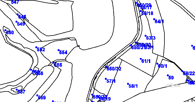 Parcela st. 30/1 v KÚ Kvasetice u Květinova, Katastrální mapa