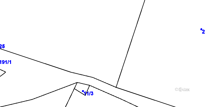 Parcela st. 25/3 v KÚ Kvasetice u Květinova, Katastrální mapa