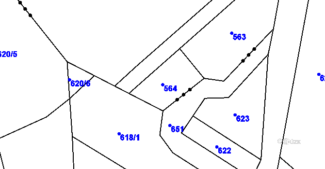 Parcela st. 564 v KÚ Kvasetice u Květinova, Katastrální mapa