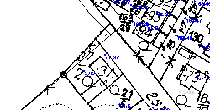 Parcela st. 37 v KÚ Květinov, Katastrální mapa