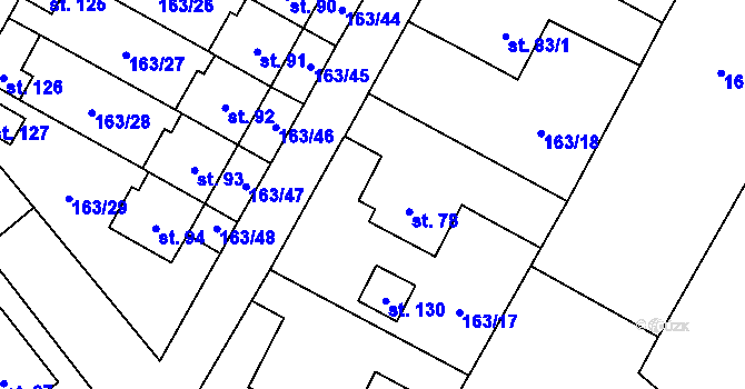 Parcela st. 78 v KÚ Květinov, Katastrální mapa
