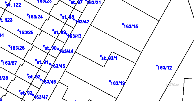 Parcela st. 83/1 v KÚ Květinov, Katastrální mapa
