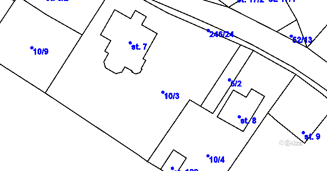 Parcela st. 5/3 v KÚ Květinov, Katastrální mapa