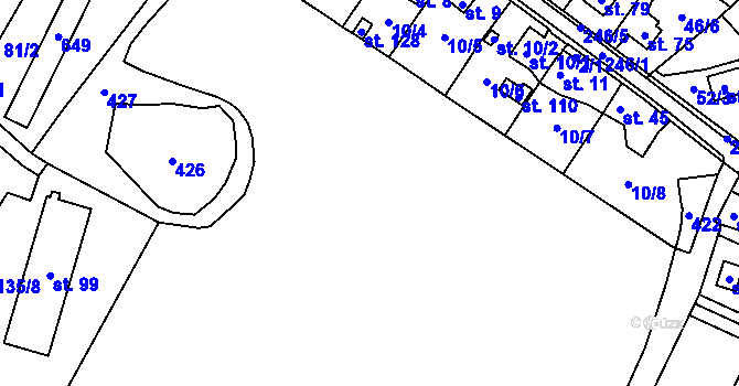 Parcela st. 10/1 v KÚ Květinov, Katastrální mapa