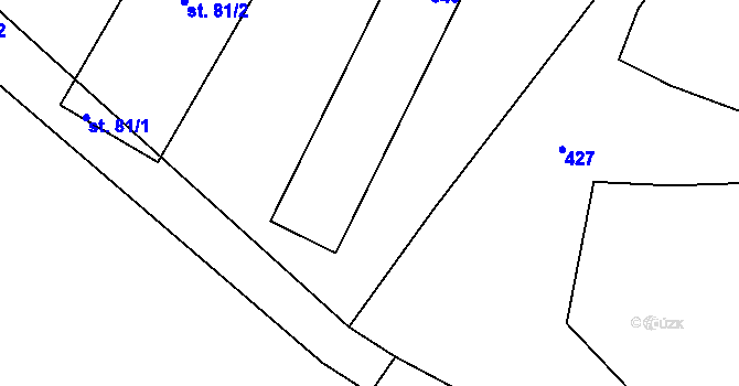 Parcela st. 14 v KÚ Květinov, Katastrální mapa