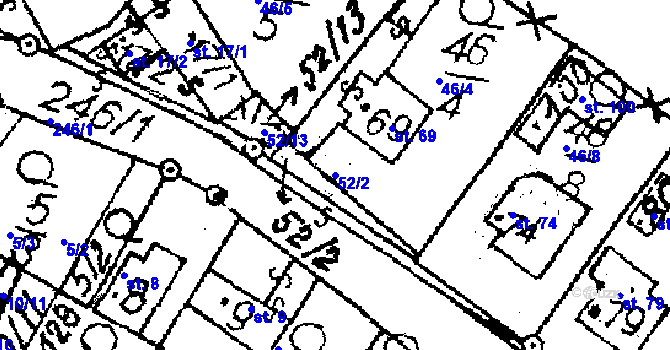 Parcela st. 52/2 v KÚ Květinov, Katastrální mapa