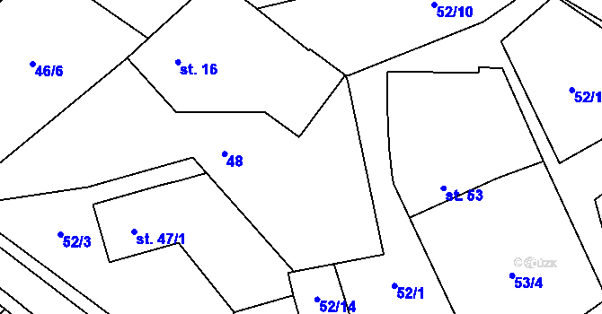 Parcela st. 52/4 v KÚ Květinov, Katastrální mapa