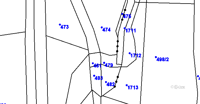 Parcela st. 53/12 v KÚ Květinov, Katastrální mapa