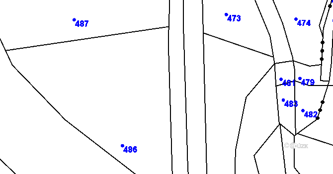 Parcela st. 72/12 v KÚ Květinov, Katastrální mapa