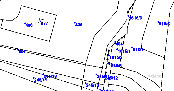 Parcela st. 245/9 v KÚ Květinov, Katastrální mapa