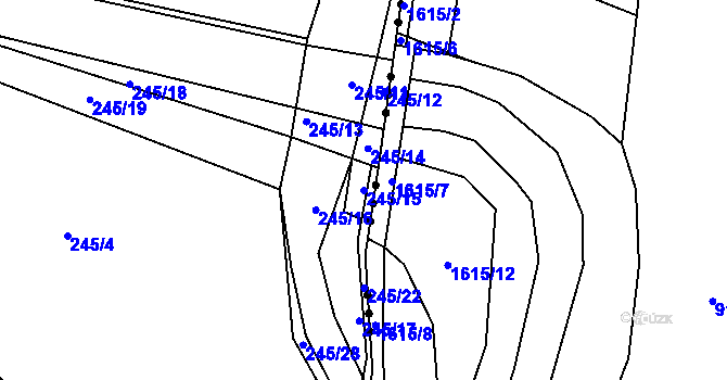 Parcela st. 245/15 v KÚ Květinov, Katastrální mapa