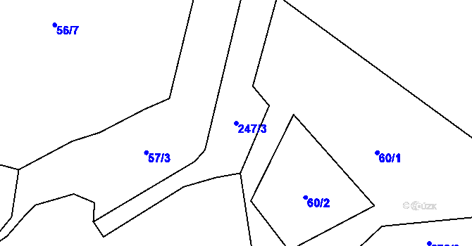 Parcela st. 247/3 v KÚ Květinov, Katastrální mapa