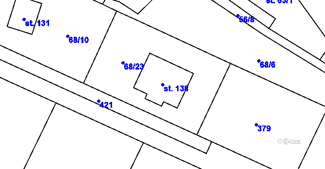 Parcela st. 138 v KÚ Květinov, Katastrální mapa