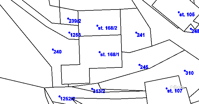 Parcela st. 168/1 v KÚ Květná, Katastrální mapa
