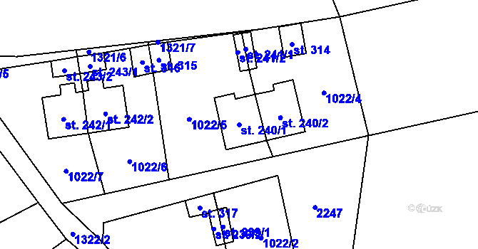 Parcela st. 240/1 v KÚ Květná, Katastrální mapa
