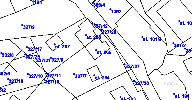 Parcela st. 265 v KÚ Květná, Katastrální mapa