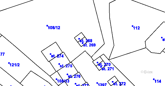 Parcela st. 269 v KÚ Květná, Katastrální mapa