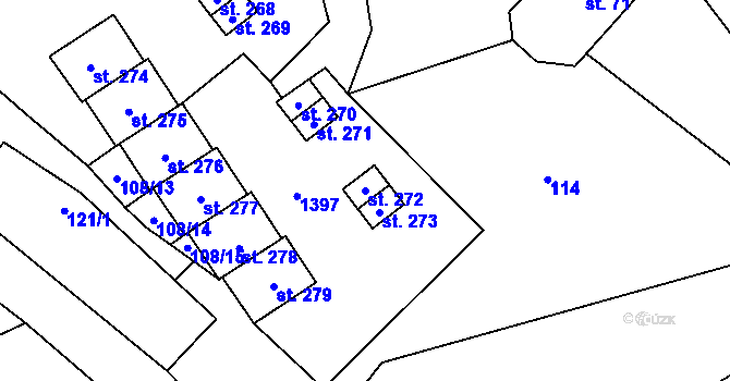 Parcela st. 272 v KÚ Květná, Katastrální mapa