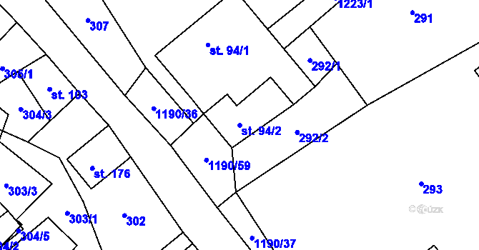 Parcela st. 94/2 v KÚ Květná, Katastrální mapa