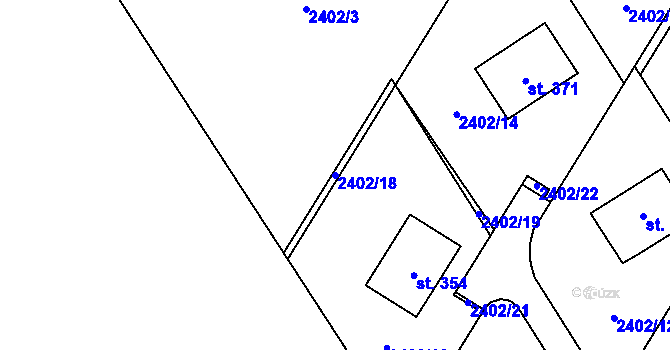Parcela st. 2402/18 v KÚ Květná, Katastrální mapa