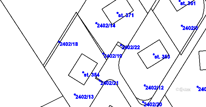 Parcela st. 2402/19 v KÚ Květná, Katastrální mapa
