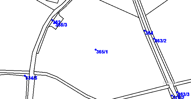 Parcela st. 365/1 v KÚ Květnová, Katastrální mapa