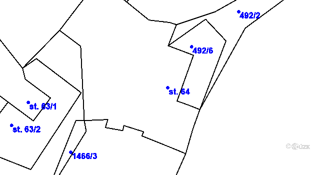 Parcela st. 64 v KÚ Květnová, Katastrální mapa