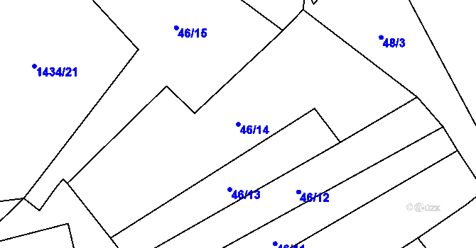 Parcela st. 46/14 v KÚ Květnová, Katastrální mapa