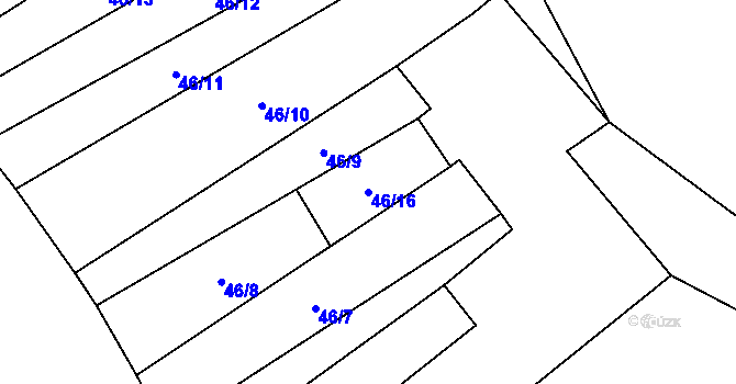 Parcela st. 46/16 v KÚ Květnová, Katastrální mapa