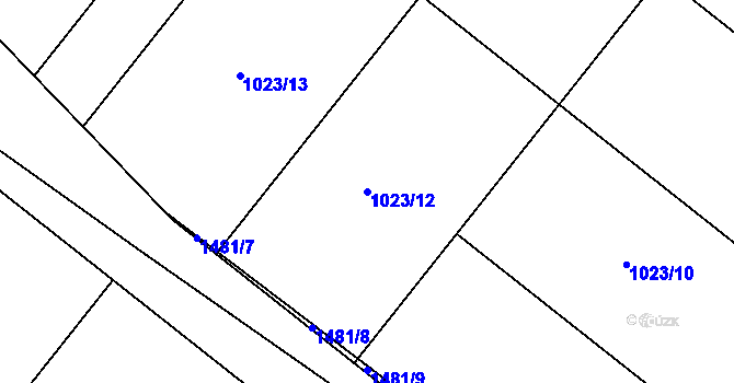 Parcela st. 1023/12 v KÚ Květnová, Katastrální mapa