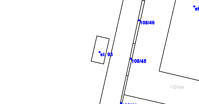 Parcela st. 93 v KÚ Květov, Katastrální mapa