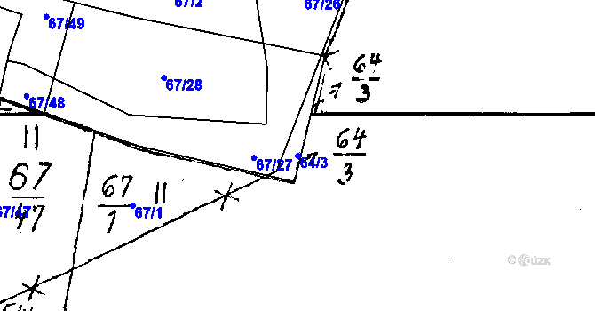 Parcela st. 64/3 v KÚ Kvíčovice, Katastrální mapa