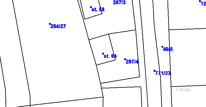 Parcela st. 64 v KÚ Štichov, Katastrální mapa