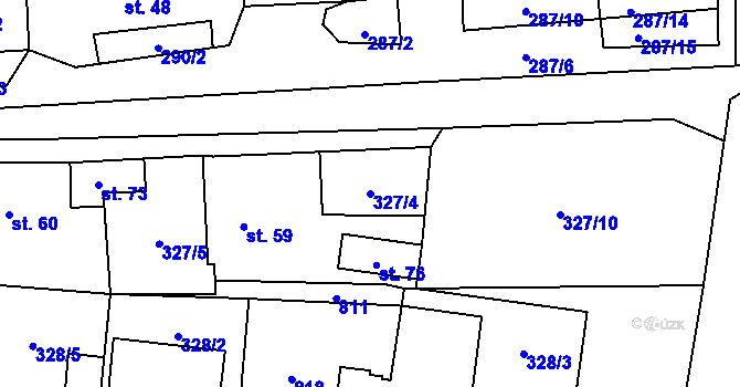 Parcela st. 327/4 v KÚ Štichov, Katastrální mapa