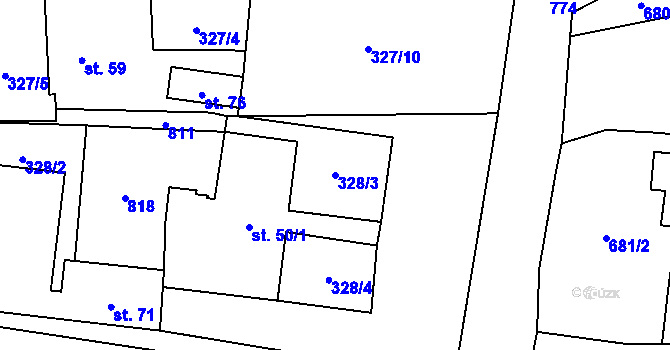 Parcela st. 328/3 v KÚ Štichov, Katastrální mapa